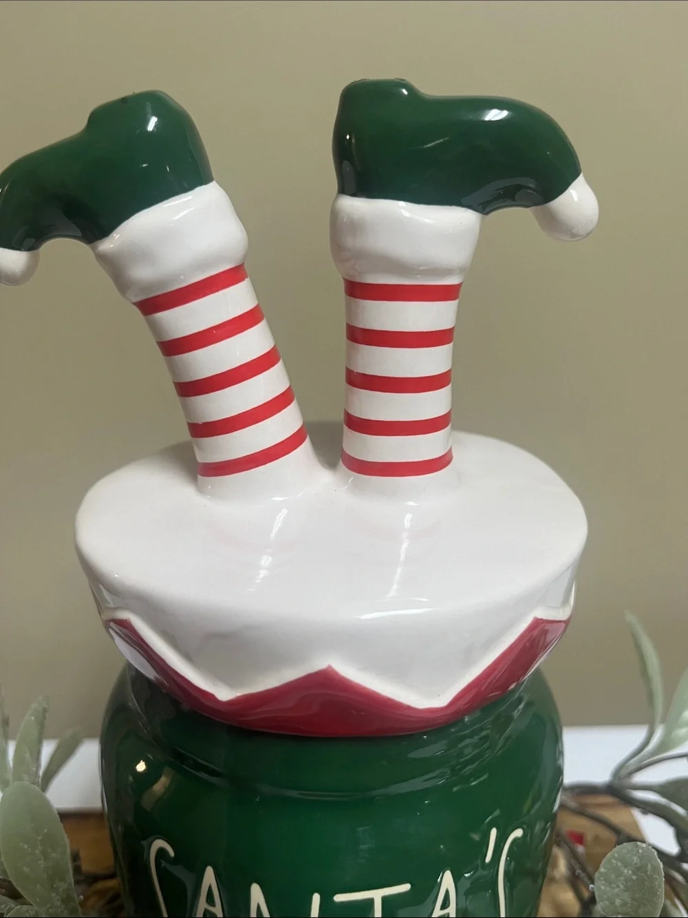 Rae Dunn Santa’s Elf Baby Canister